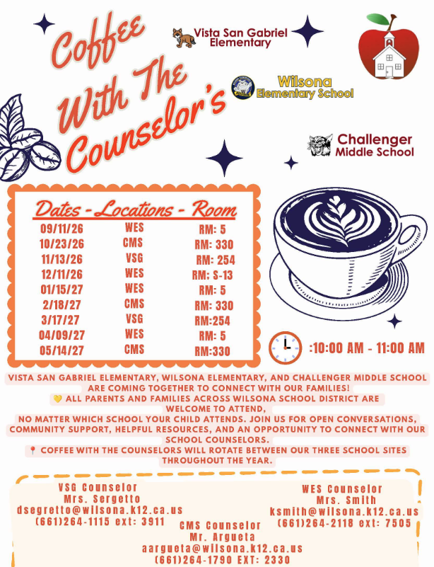 Coffee with the Counselor's Dates